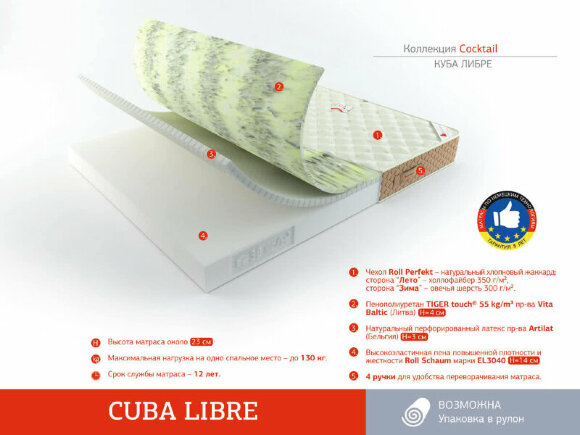 Матрас Rollmatratze Cuba Libre Матрас Rollmatratze Cuba Libre