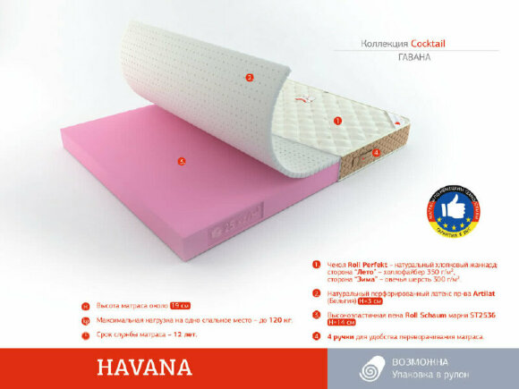 Матрас Rollmatratze Havana Матрас Rollmatratze Havana