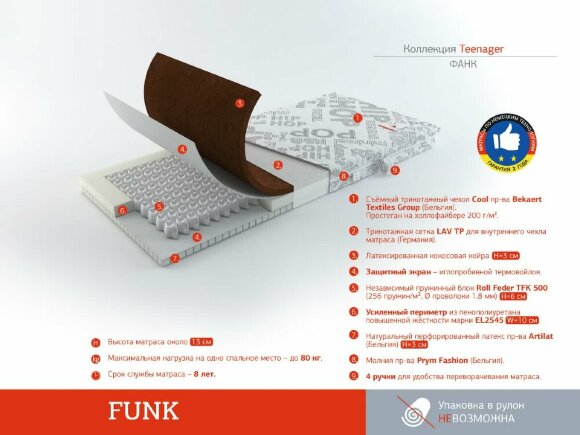 Матрас Rollmatratze Teenager Funk Матрас Rollmatratze Teenager Funk